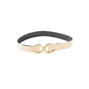 Raina 'Cici' Beige Leather Twist Clasp Belt Size OS